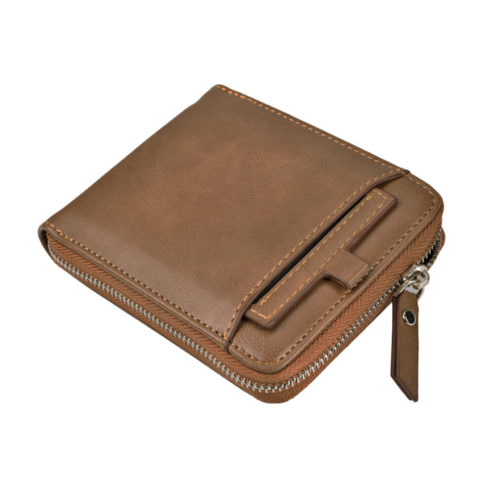 US 1-2 Pack Men RFID Blocking Leather Bifold Wallet Credit Card Holder Zip Purse