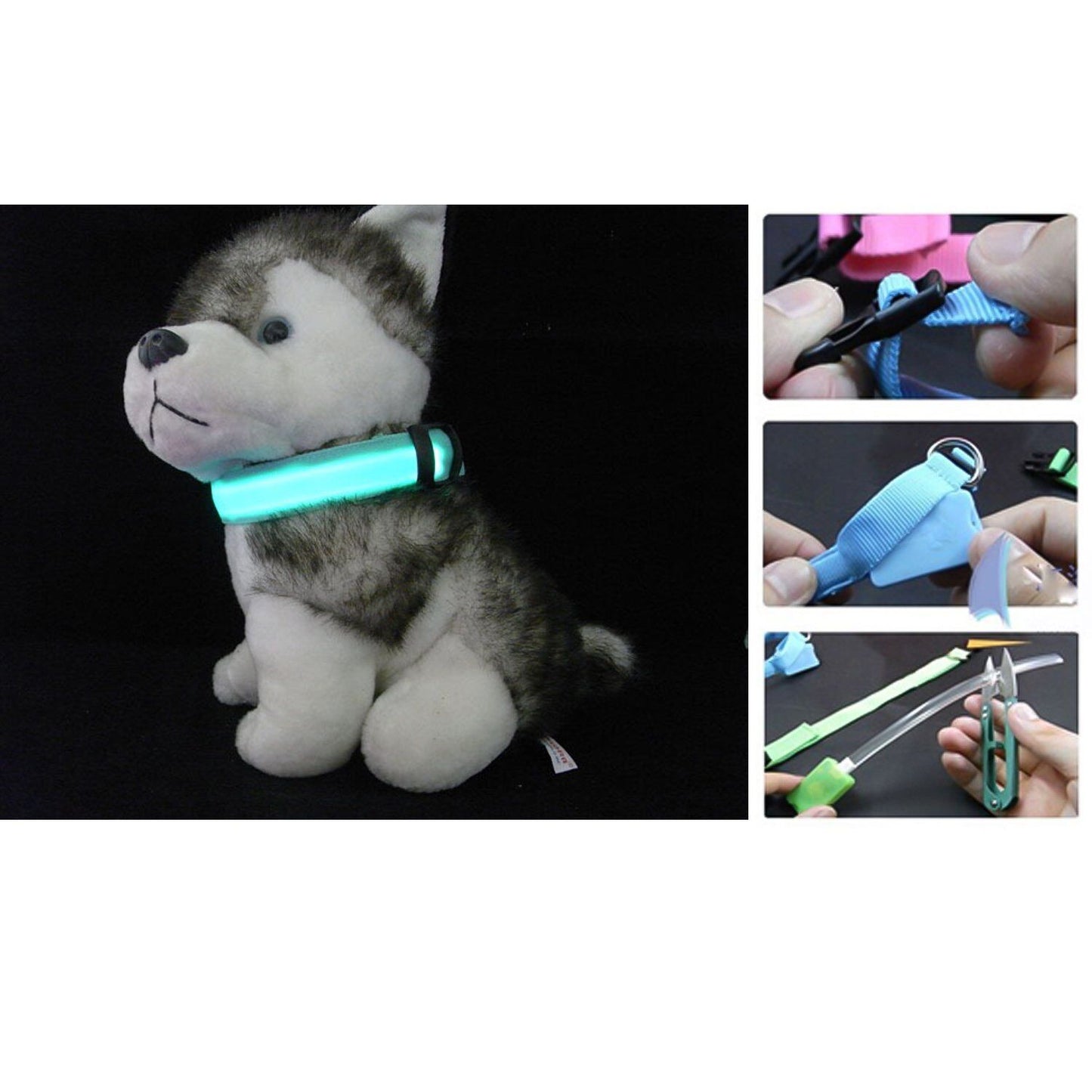Pets DOG LED Lights Flash Night Safety Nylon Collar Adjustable LED Collar S-XL