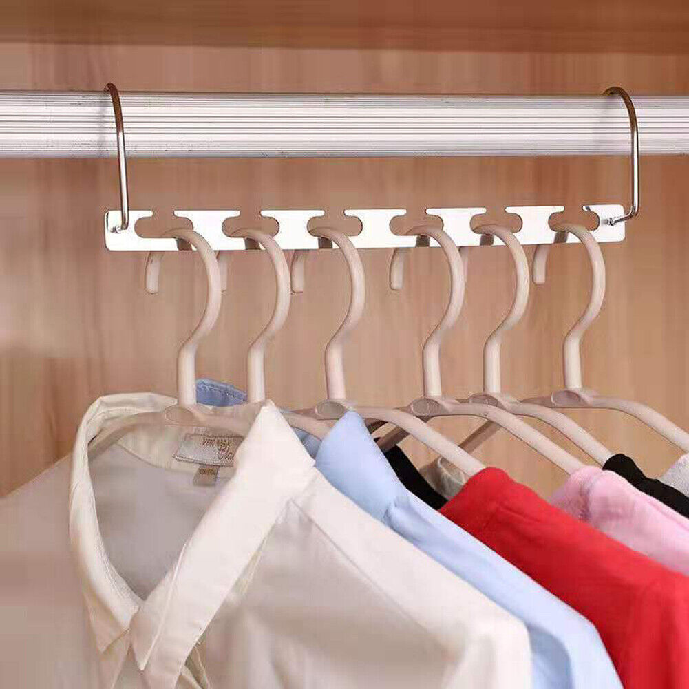 US 10-20Pc Metal Hook Magic Hanger Closet Clothes Organizer Space Saving Hangers