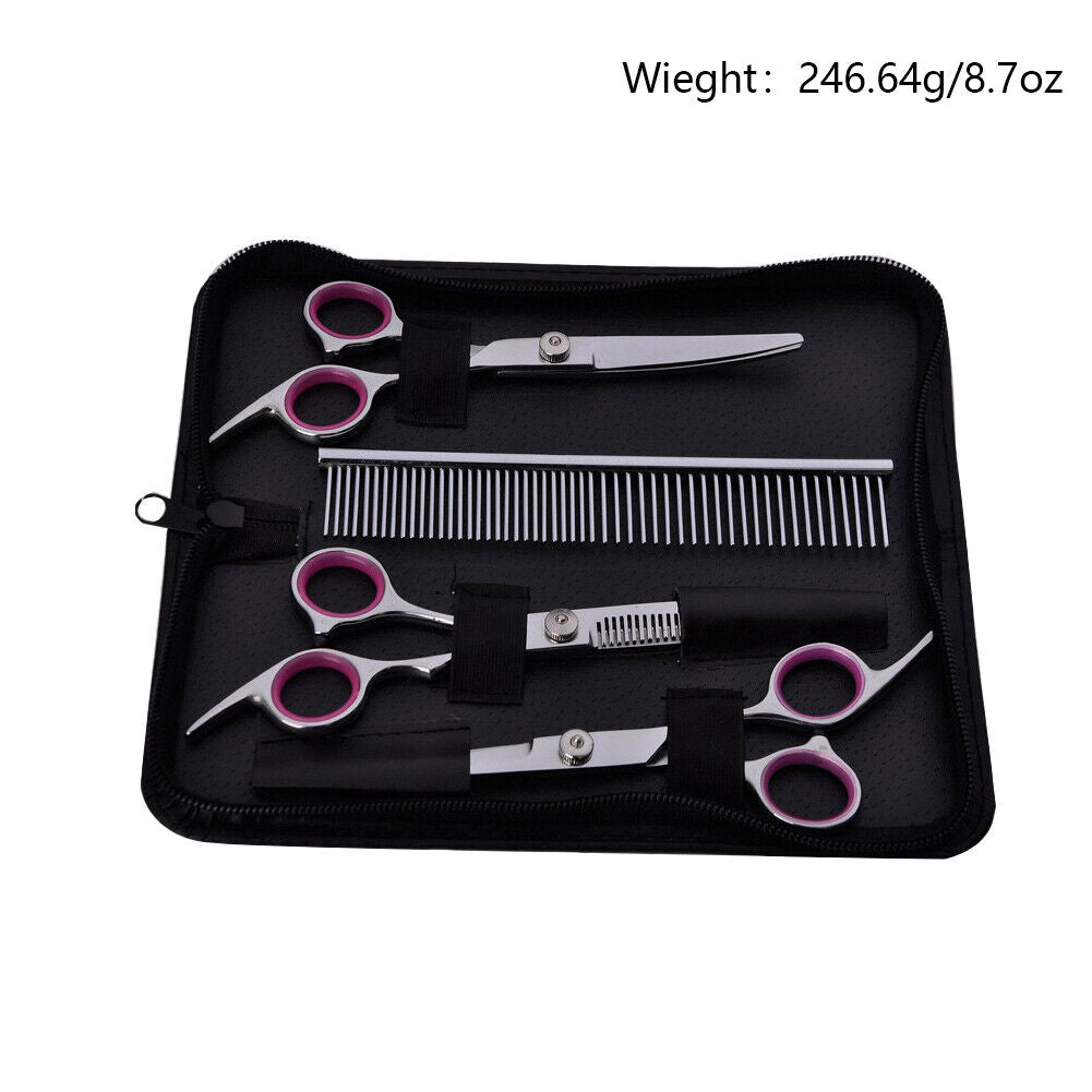 US Pet Dog Grooming Scissors Stainless Straight Curved Thinning Shears Trimmer