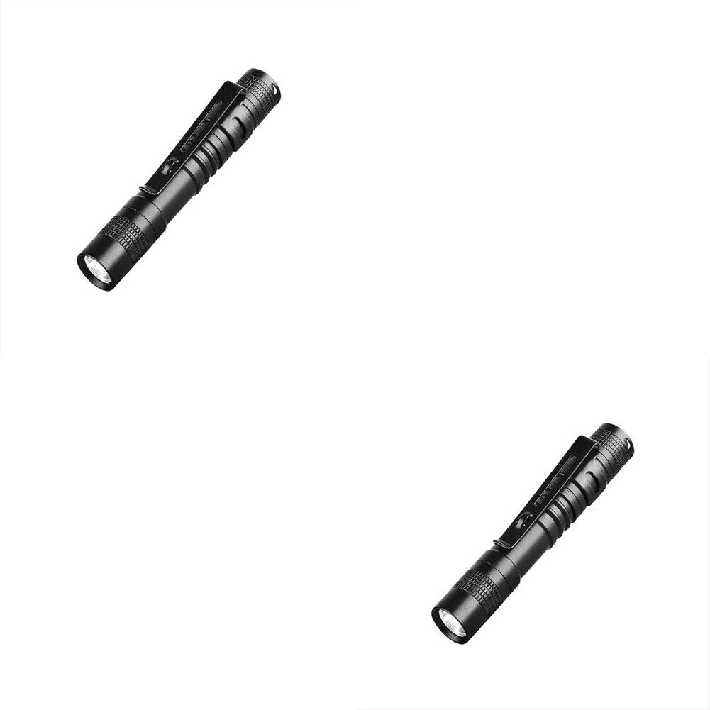 US 1-2 Pack Mini LED Flashlight Pocket Pen Ultra Bright Handheld for Camping