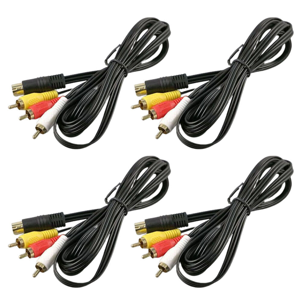 US 2-4 Pack 6FT Audio Video AV Composite Cable Cord for Sega Saturn RCA A/V