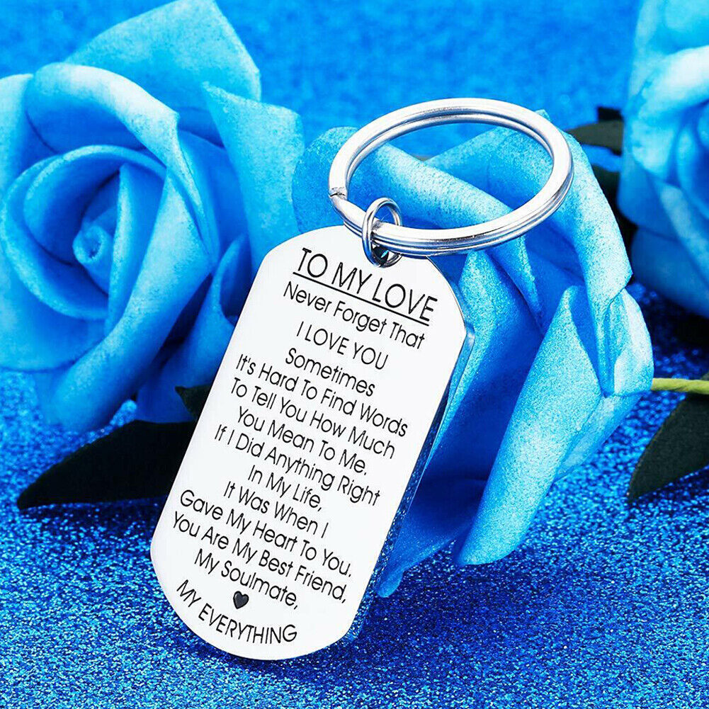 US 1-2 Pack Valentine's Day Gift For Girlfriend Wife Keychain & Necklace To Tag
