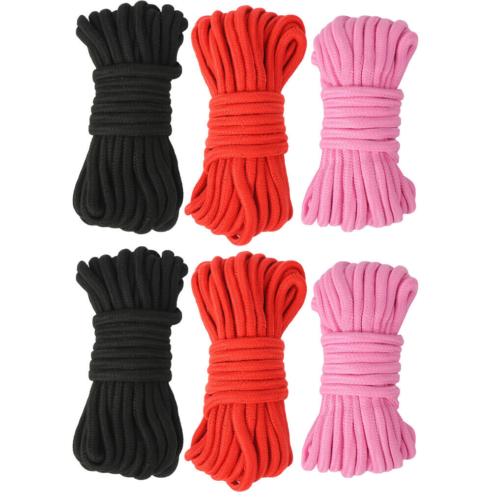 US 3-6 Pcs Soft Silk Touch Rope Solid Rope Sexy Toy BDSM Tie Up Fetish Restraint