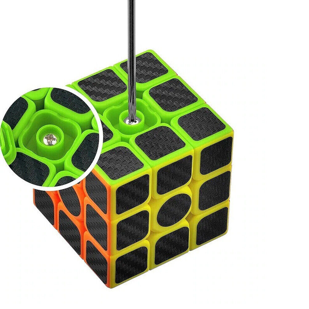 US 1-2 Pc Full Sized Speed Cube Carbon Fiber 3x3 Rubix Magic Puzzle Twist Toy