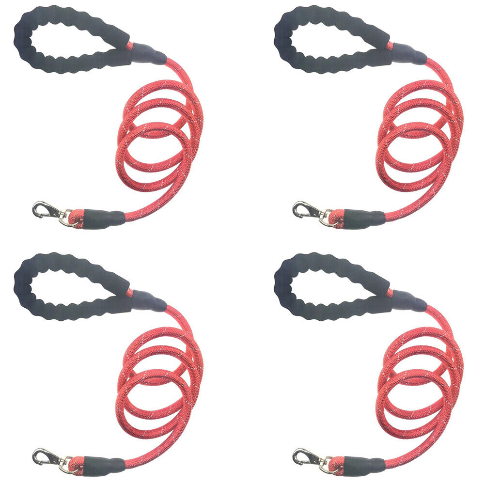 US 2-4 Pcs Heavy Duty Dog Leash Reflective Nylon Comfortable Soft Padded Handle