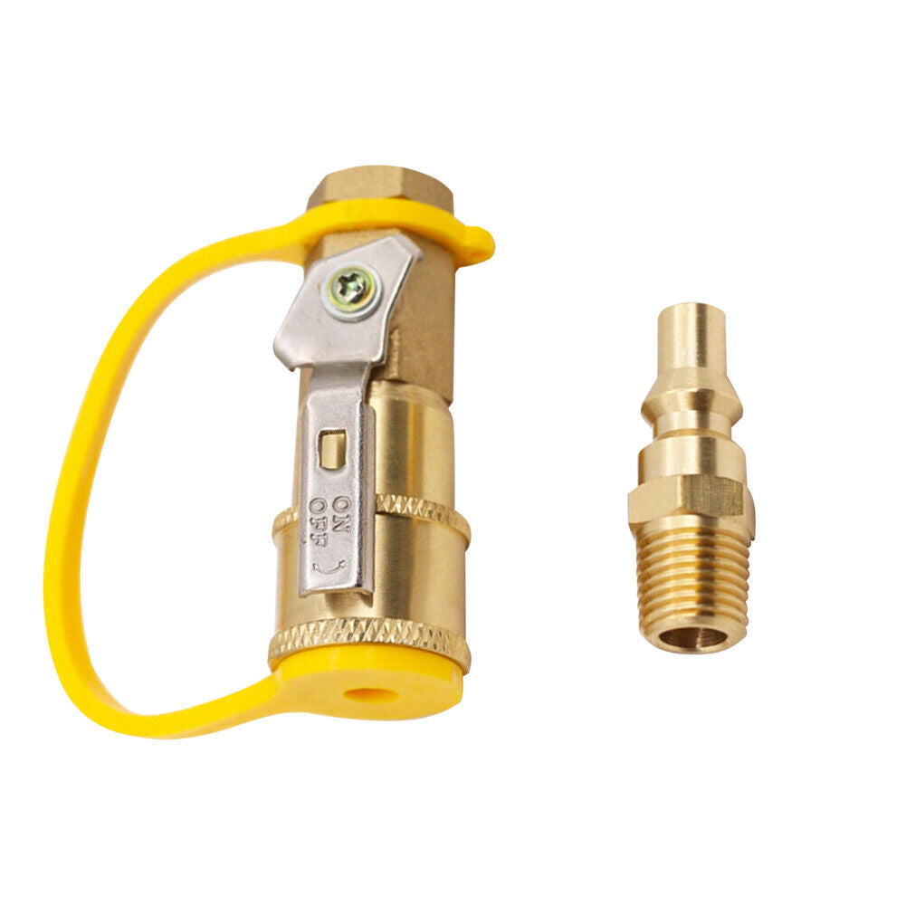 US 2 Pc 1/4" Quick Connect Propane Hose Adapter for RV to Grill Brass Pipe