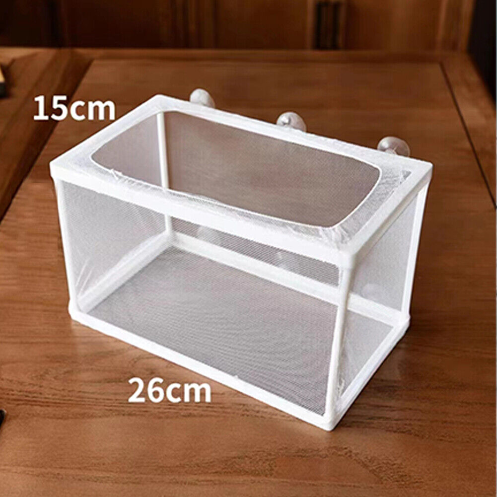 US 1-2 Pc Fish Tank Aquarium Guppy Breeding Breeder Baby Gauze Trap Box Isolator
