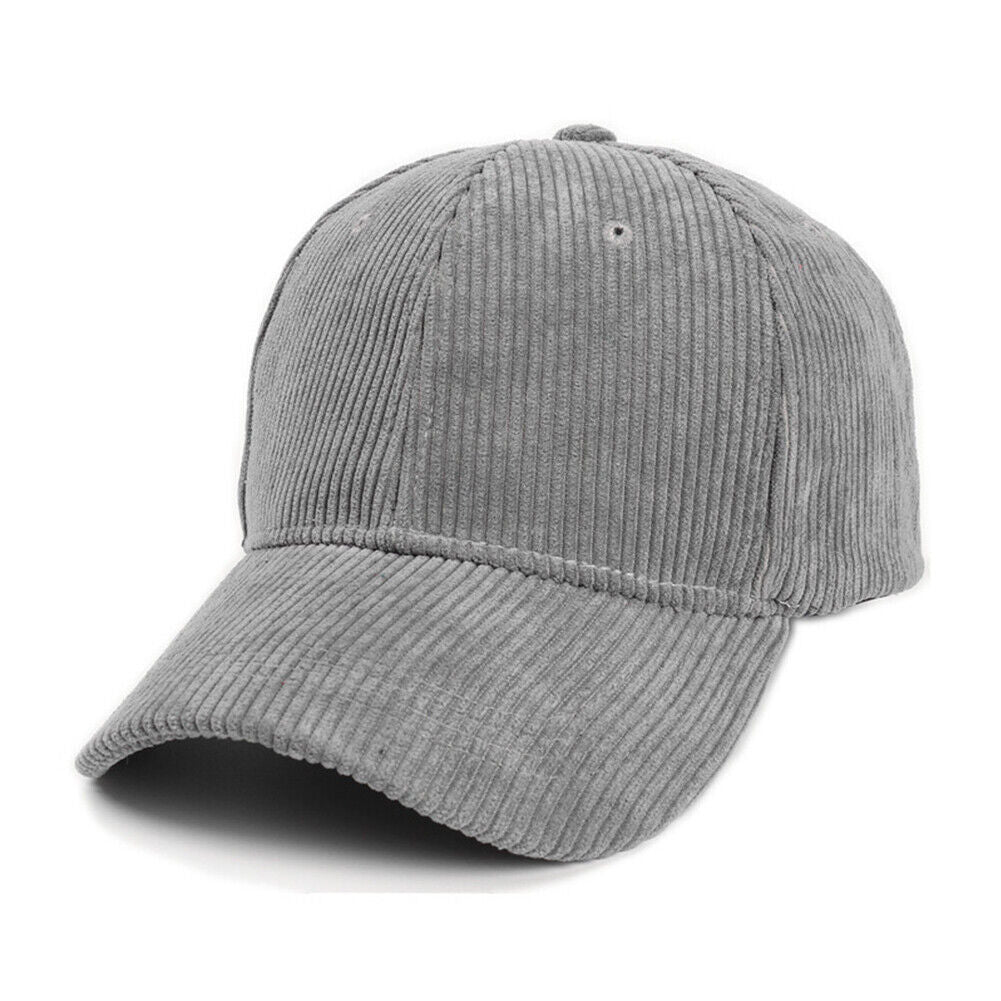 US 1-2 Pcs Cotton Corduroy Baseball Cap Classic Adjustable Plain Hat Warm Unisex