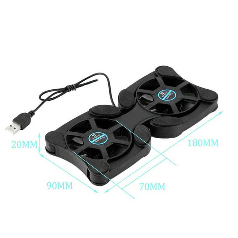 US 2-4 Pc Foldable Dual USB Fan Adjustable for Laptop PC Notebook Quite Cooler
