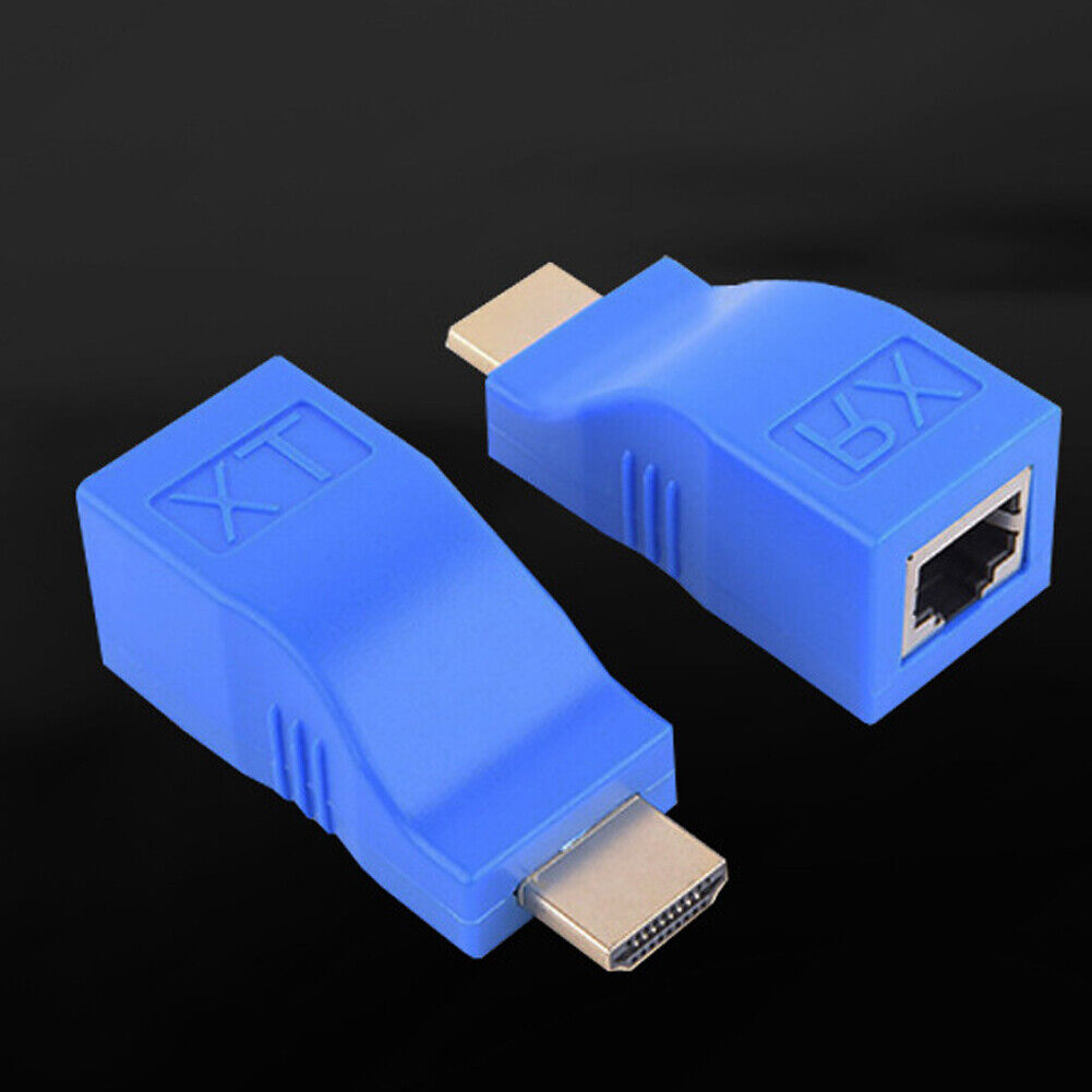 US 1080P HDMI Extender To RJ45 Over Cat 5e/6 Network LAN 4K Ethernet Adapter