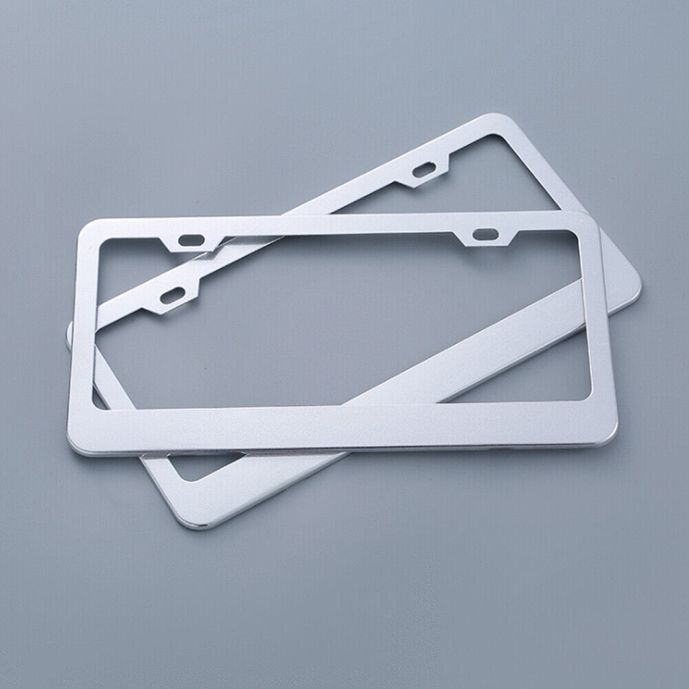 US 2-4 Pack Chrome 304 Stainless Steel Metal License Plate Frame Tag Cover Screw