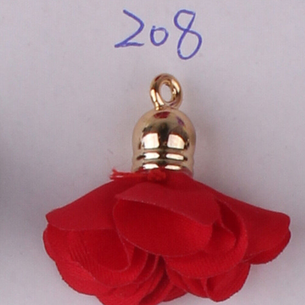 US 38-76 Pcs Tassels One Inch Mini Rose Tassel Light Gold Cap Tassel Pendants