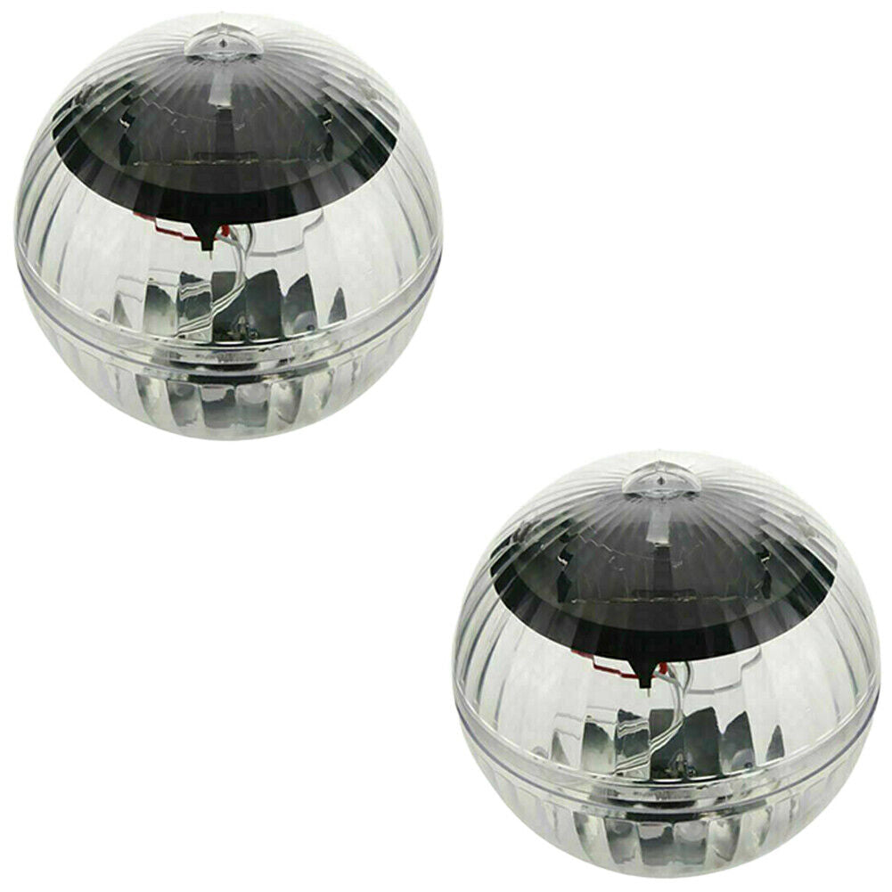 2 Pc Outdoor Solar LED Floating Light Garden Pond Pool Lamp Rotating RGB Color