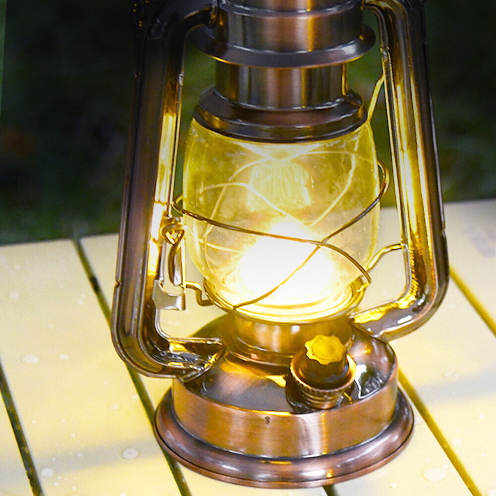 US 1-2 Pcs Hurricane Storm Camping Lantern Galvanized Steel Paraffin Lamp Travel