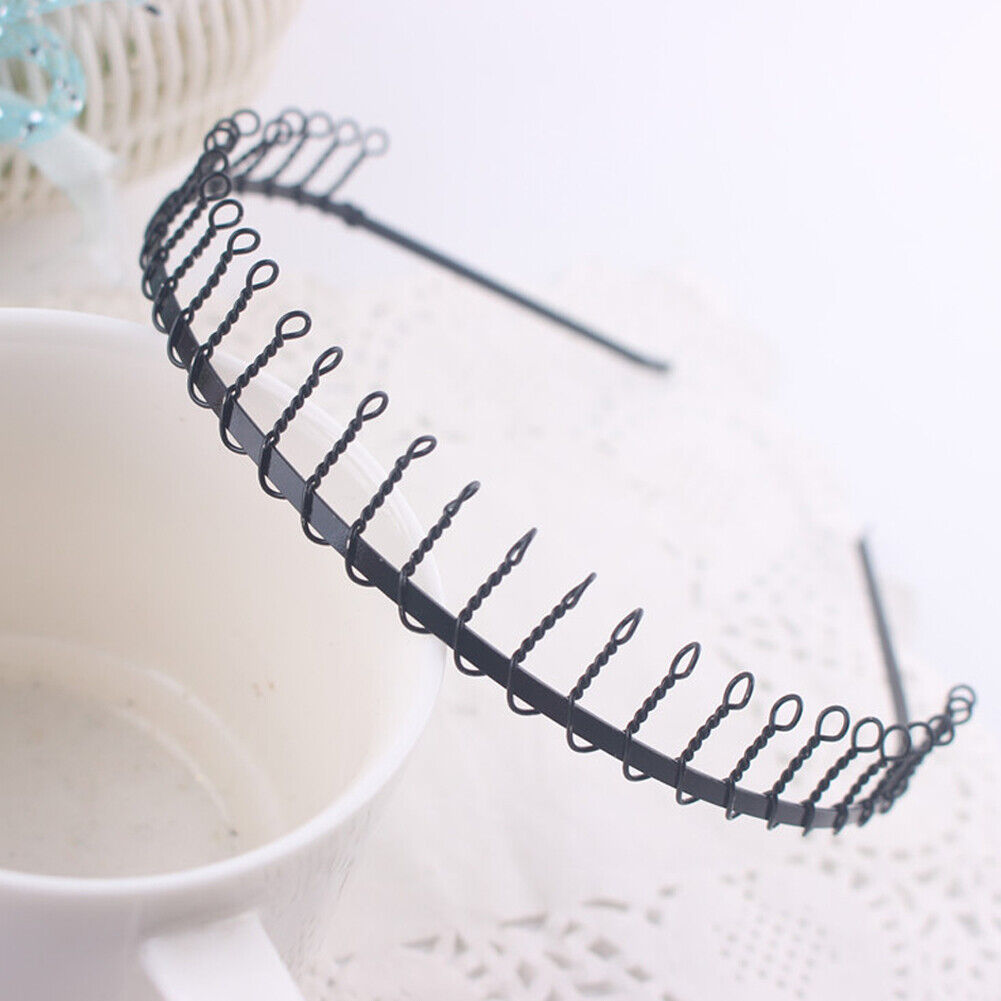 US 10-20 Pack Unisex Hairband Comb Headband Metal Wire with Teeth
