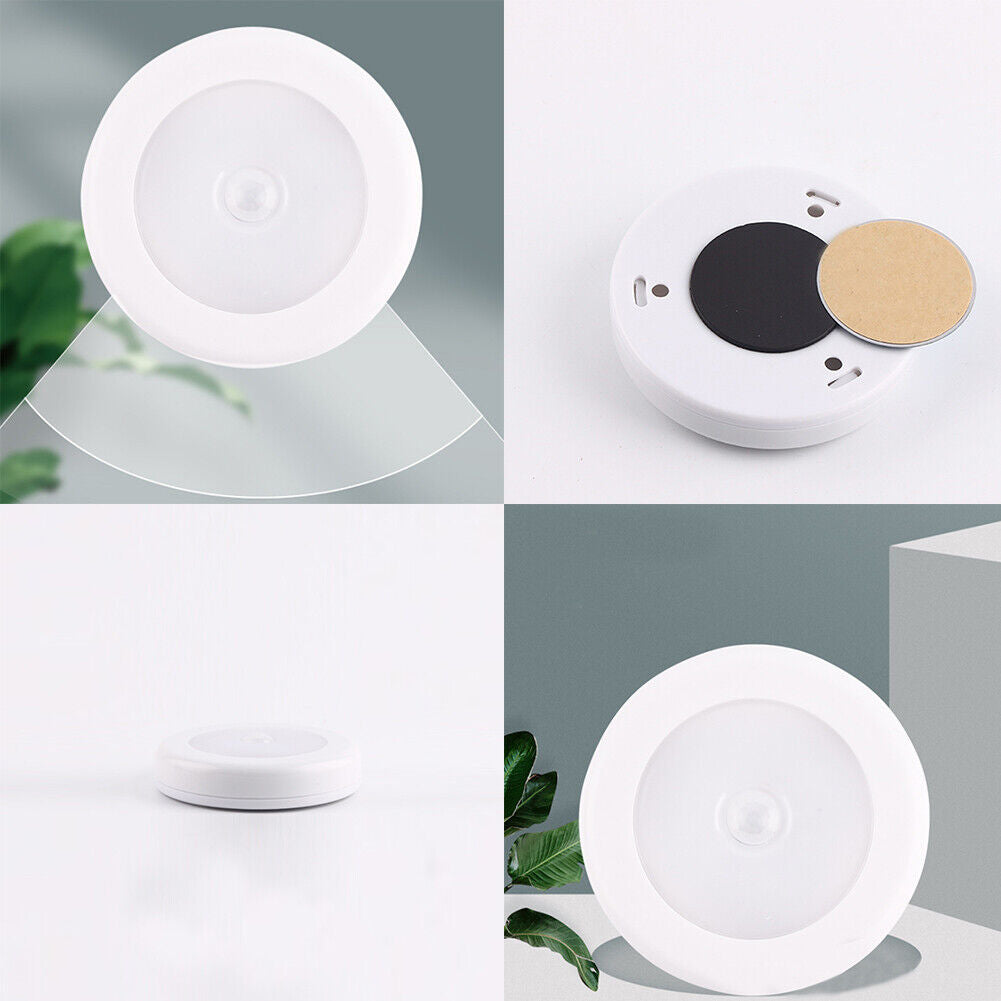 US 4-8 Pcs Motion Sensor Light Closet Battery Powered LED Night Step Indoor Wall