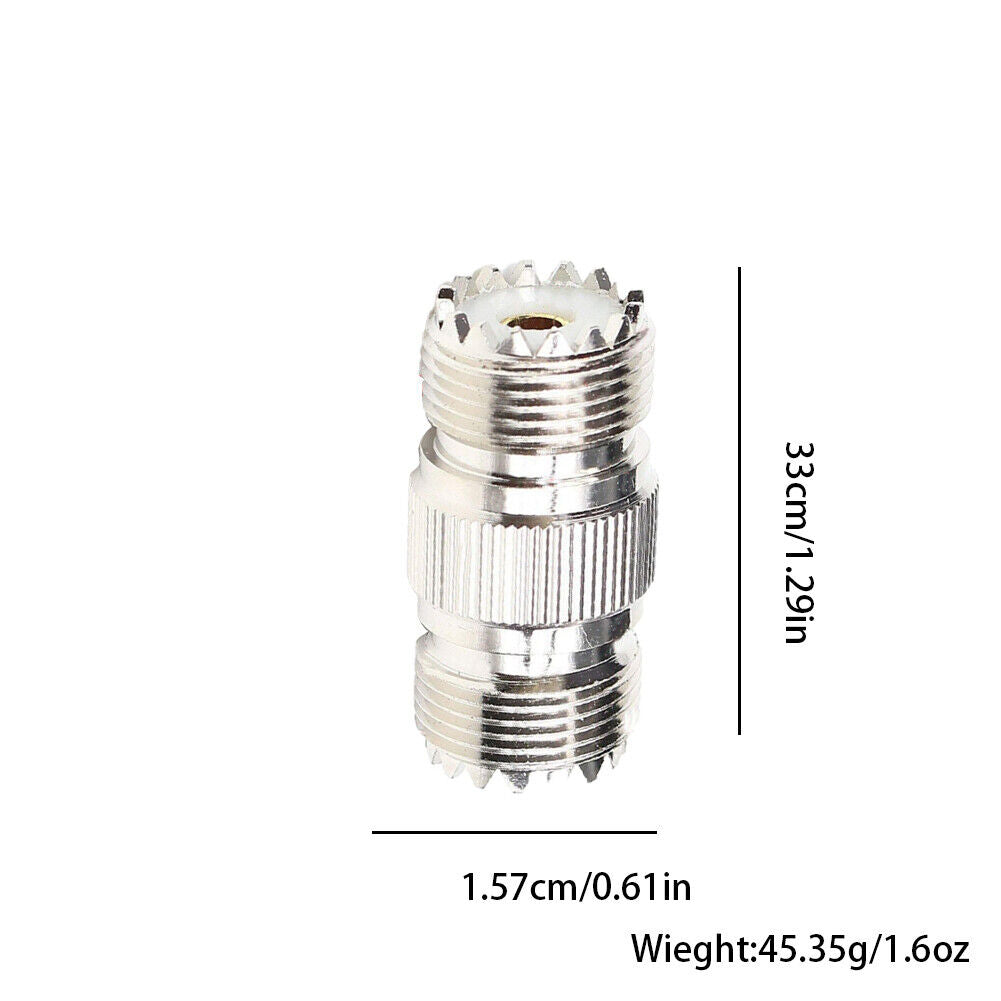 US 2-4Pc SO239 UHF Female to Female Coupler RF Adapter Barrel Connector forPL259