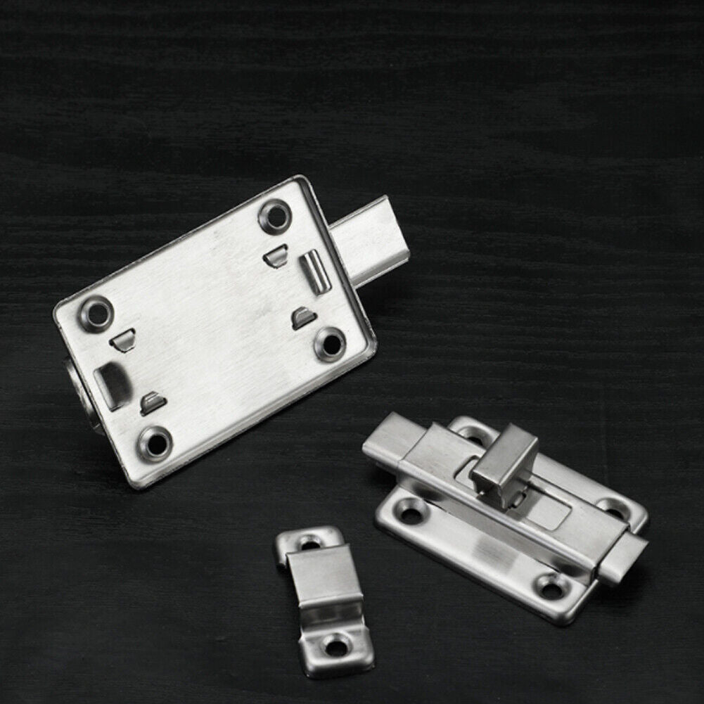 US 4-8 Pack Door Bolts Stainless Steel Latch Sliding Lock Surface Slide Keyless