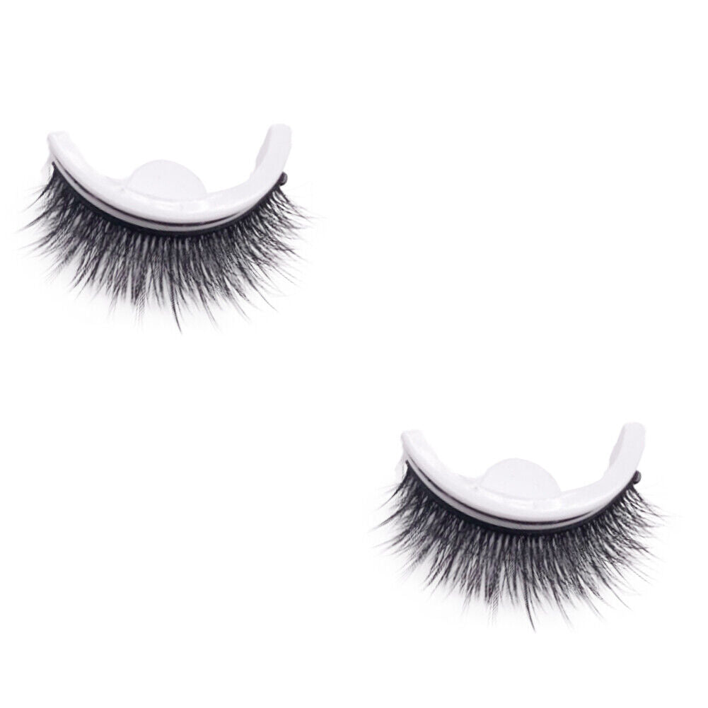 US 2-4 Pc Reusable 100% Real Mink 3D False Eyelashes Self Adhesive Nature Long