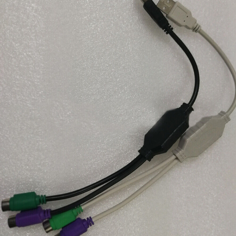 US 2-4 Pack Dual PS/2 Female to USB Adapter Mouse Keyboard Male Cable Converter