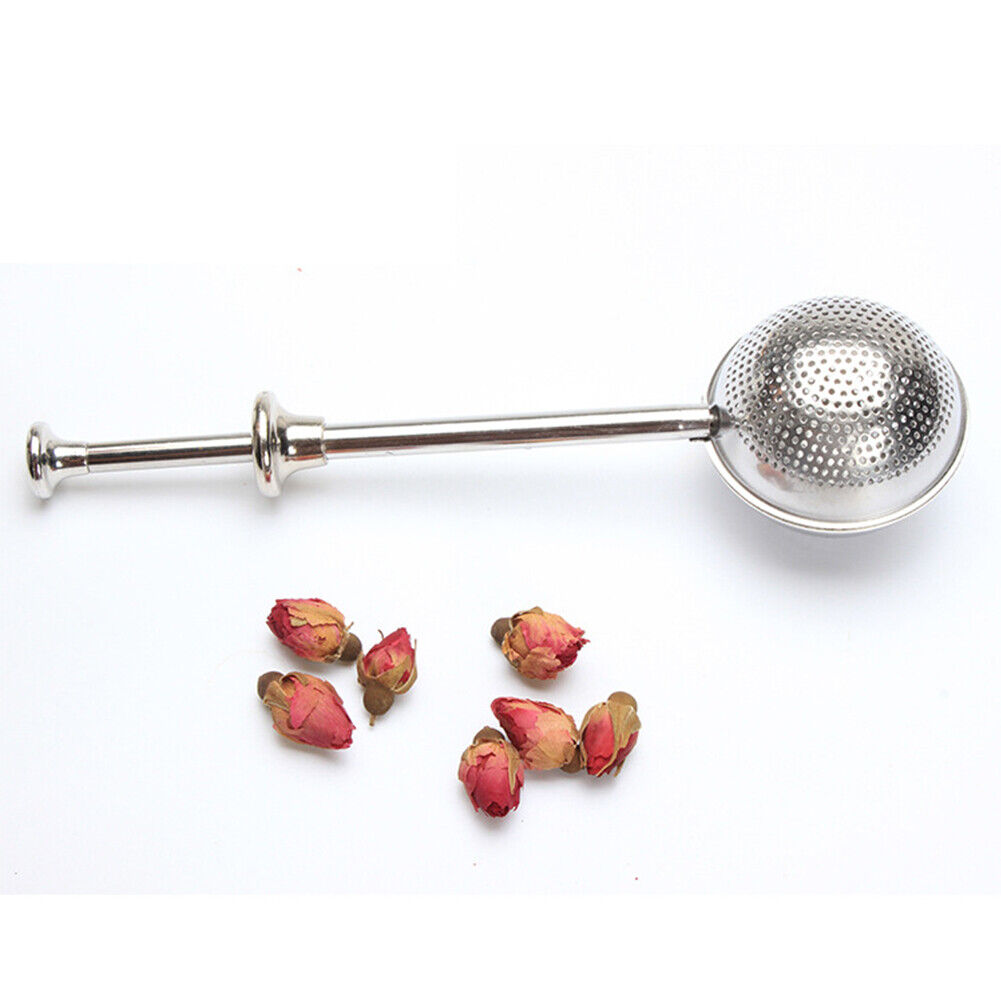 US 1-2 Pack Long Handle Tea Strainer Ball Reusable Stainless Steel Infuser