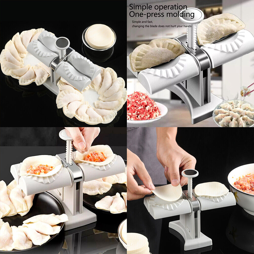 US 1-2 Pc Household Double Head Automatic Dumpling Maker Mould Wrapper Tools