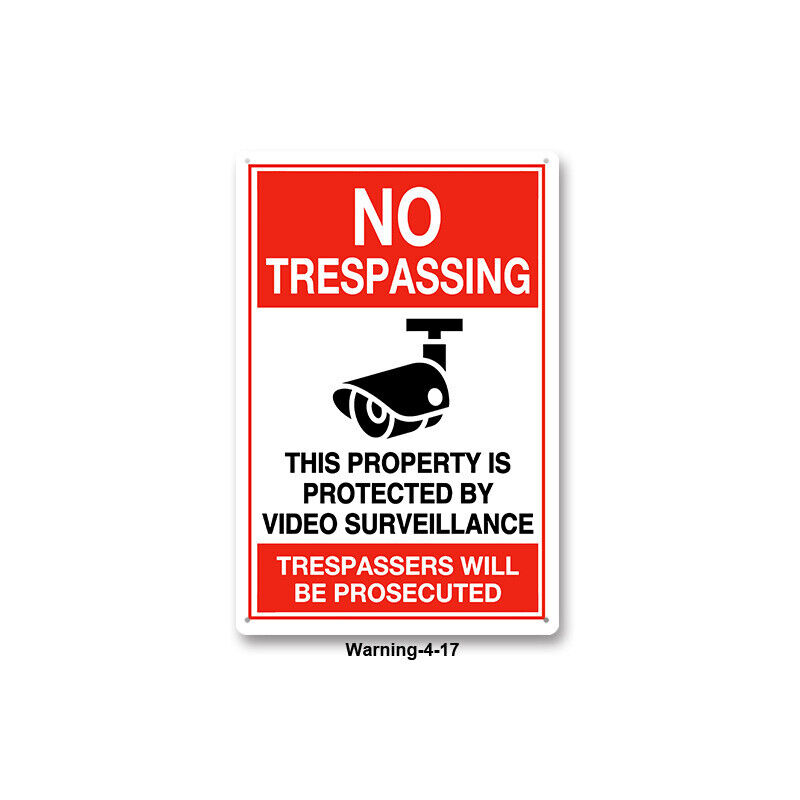 US 5-10Pc 24 Hr Video Surveillance Sign No Trespassing Security Warning Aluminum
