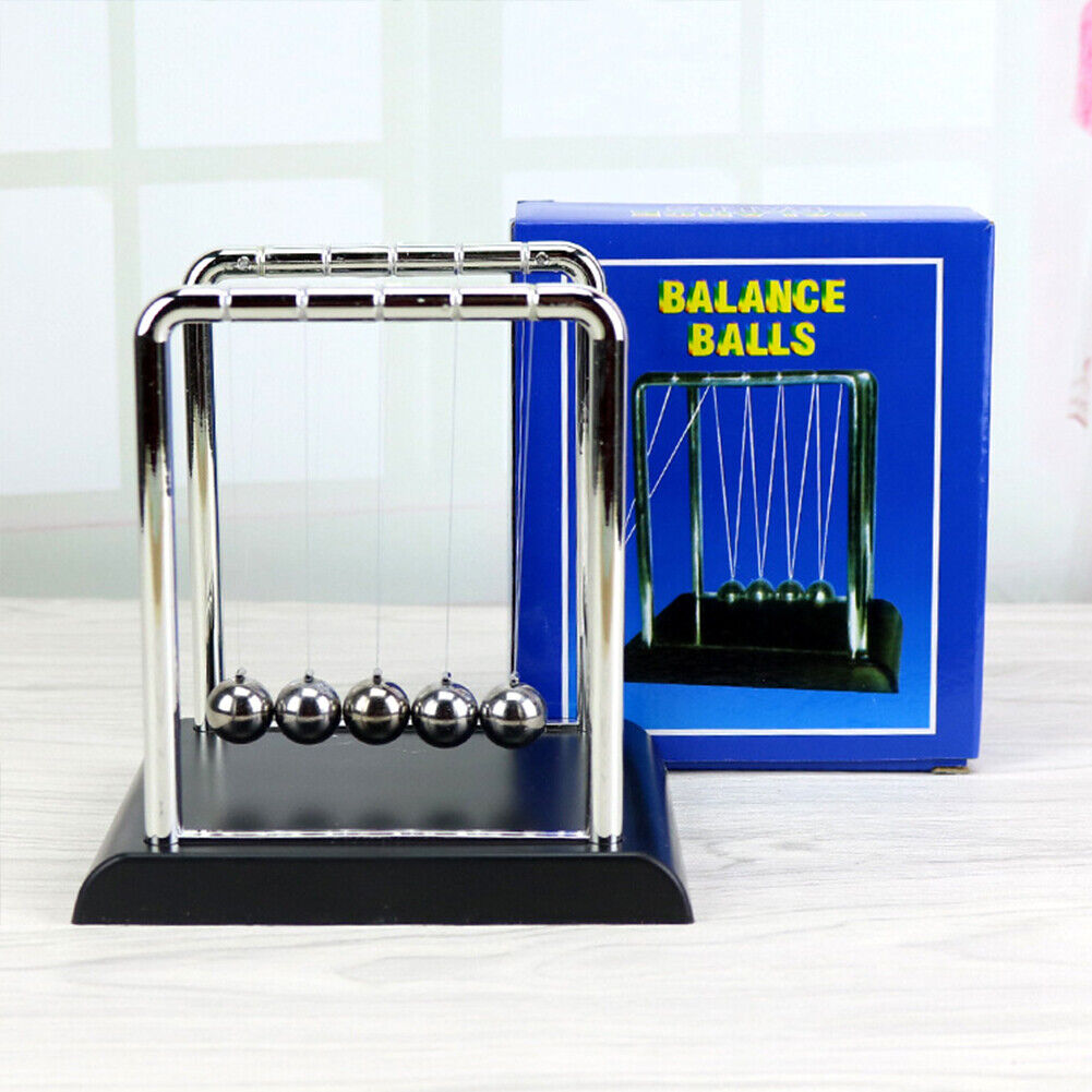 US 1-2 Pack Finetons Cradle Pendulum Motion Desk Swinging Kinetic Balls 7 x 6 In