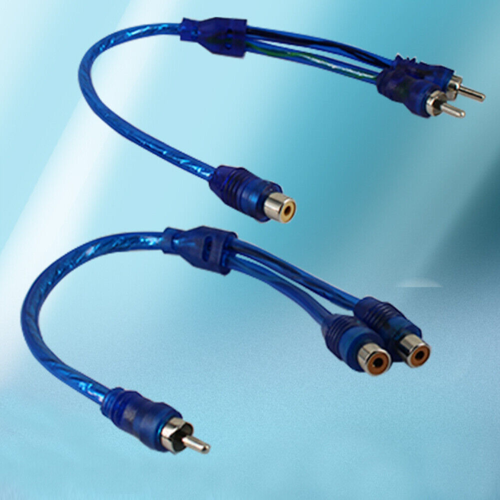 US 2-4 Pack RCA Y Adapter Splitter 1 Female to 2 Male Audio Speaker Stereo Blue