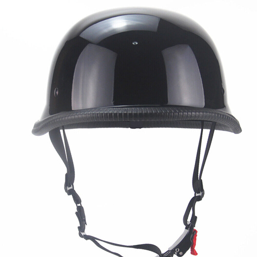US German Novelty Shiny Black Motorcycle Half Helmet Cruiser Biker S,M,L,XL,XXL