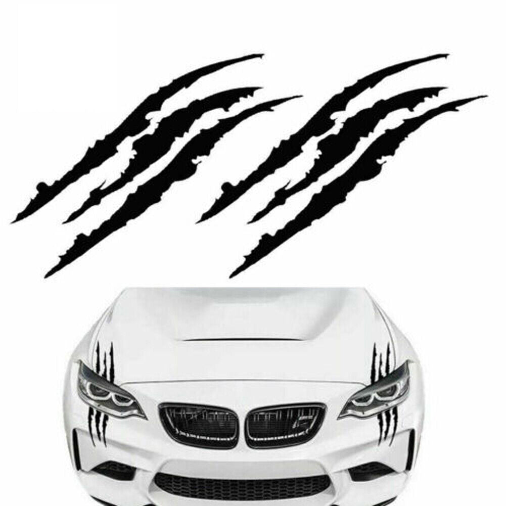 US 2-4Pc Monster Claw Mark Scratch Car Headlight Sticker Stripe Reflective Decal