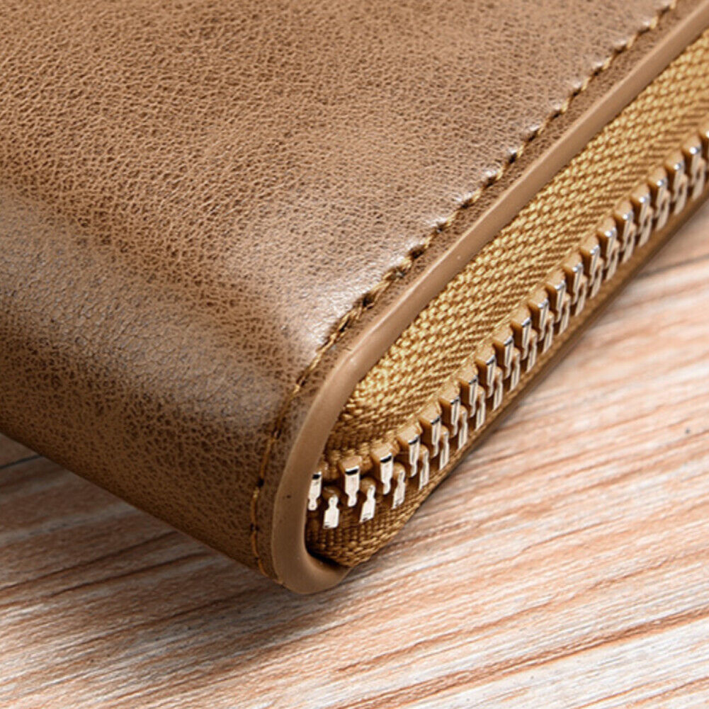 US 1-2 Pack Men RFID Blocking Leather Wallet Credit Card ID Holder Zipper Purse