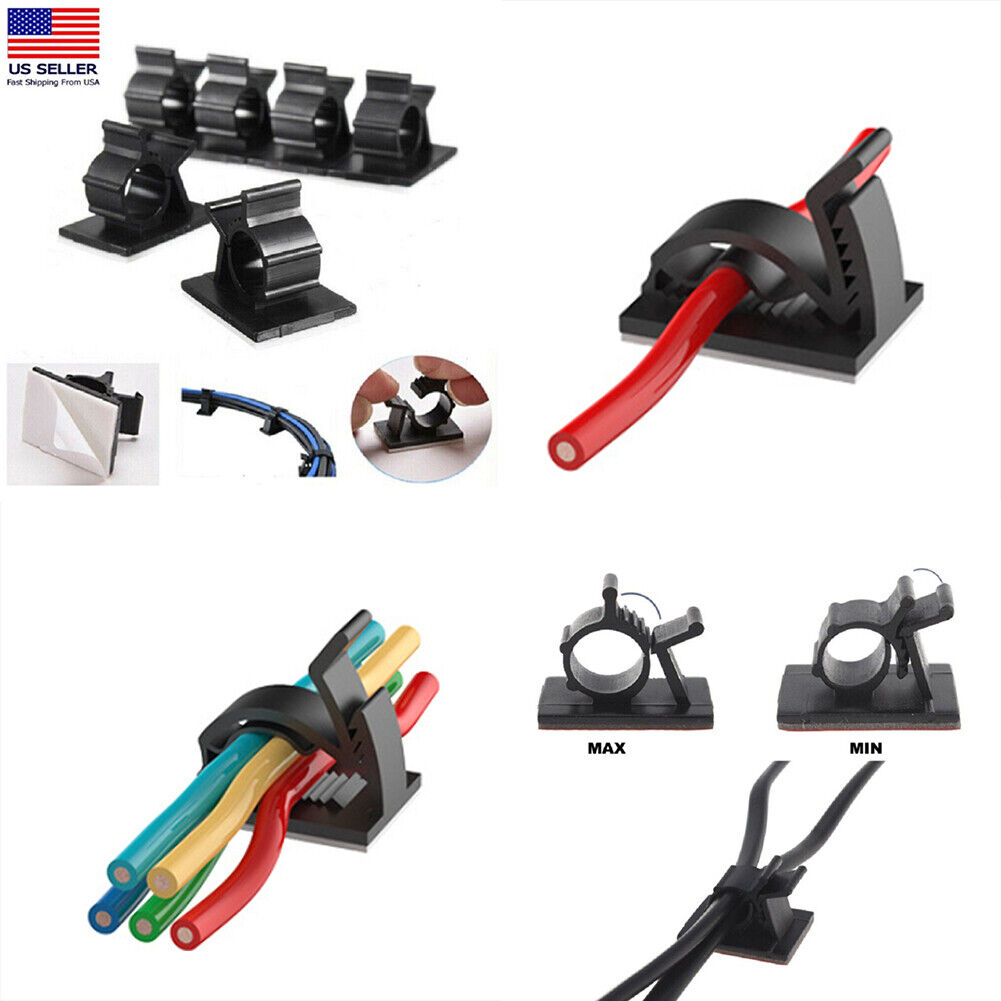 US100-200 Adjustable Multi-purpose Self Adhesive Cable Clip Wire Organizer Clamp