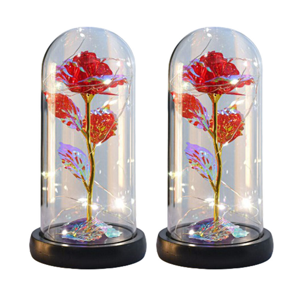 US Rose LED Light Glass Gifts for Wife Women Her Christmas Girlfriend Birthday