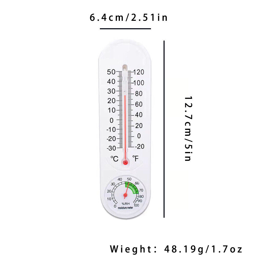 US 1-2 Pack Vertical Thermometer Hygrometer Indoor Outdoor Thermometer Wireless