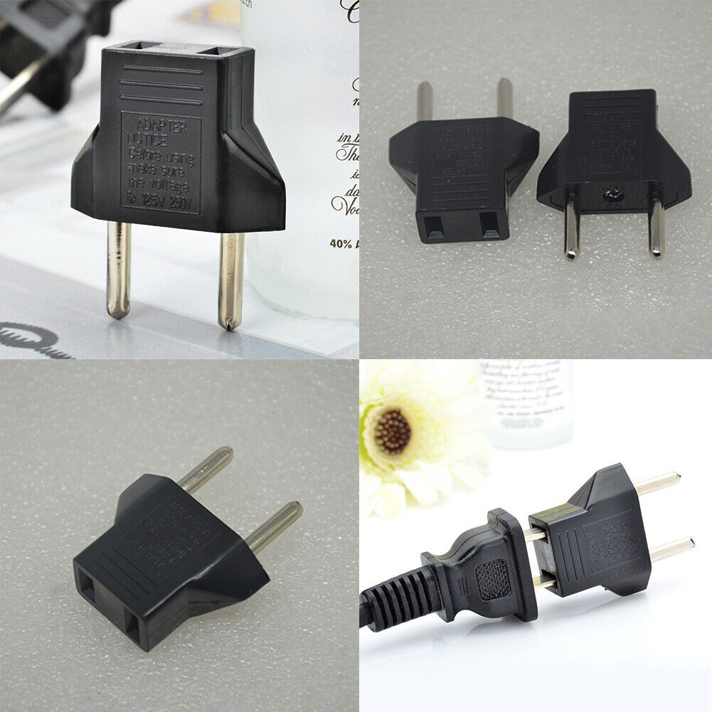 3-6 European Euro EU to US USA Travel Wall Power Plug Outlet Converter Adapter