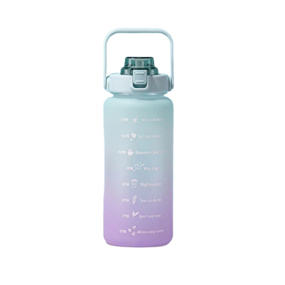 US Half Gallon 64 OZ Motivational Water Bottle Straw Time Marker BPA Free