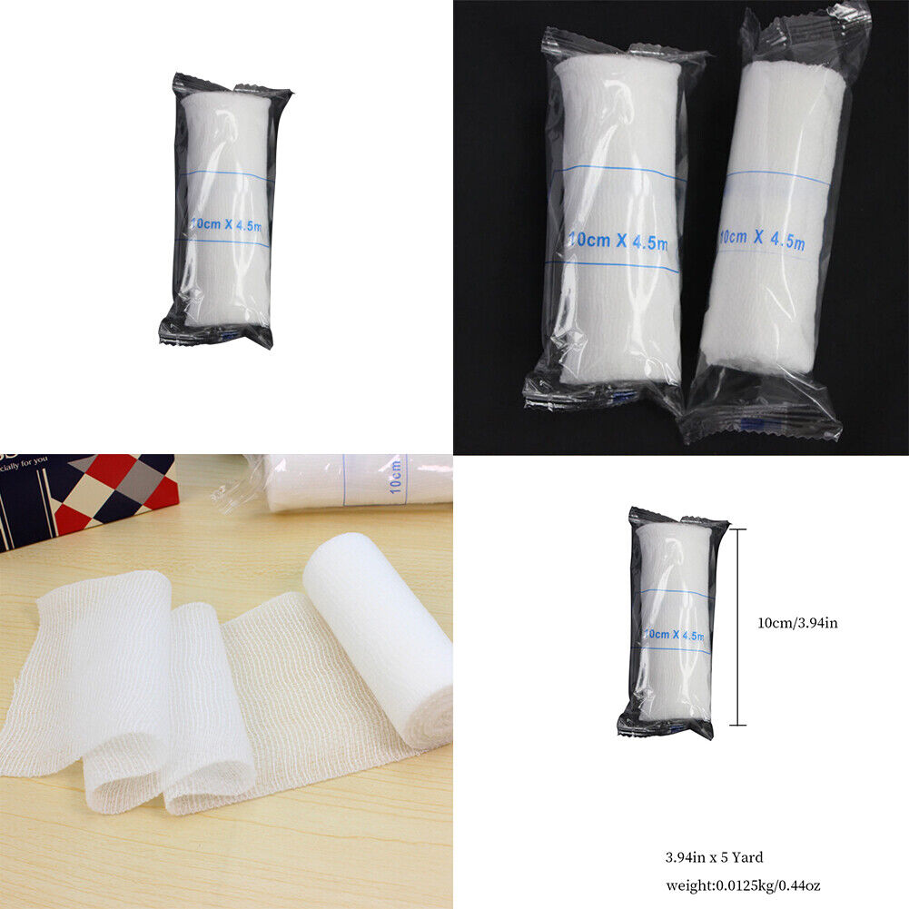 US 24-48 Pcs 4'' Gauze Rolls 5 Yard Premium Quality Medical Tape Stretch Bandage