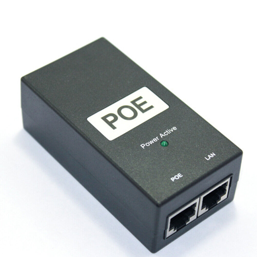 US POE Injector 48V 24W PowerOver Ethernet Adapter IP Phone Camera IEEE 802.3af