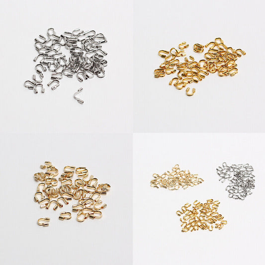 US 100 Pcs Adabele Tarnish Resistant Gold Wire Guard Thread Protector Loop