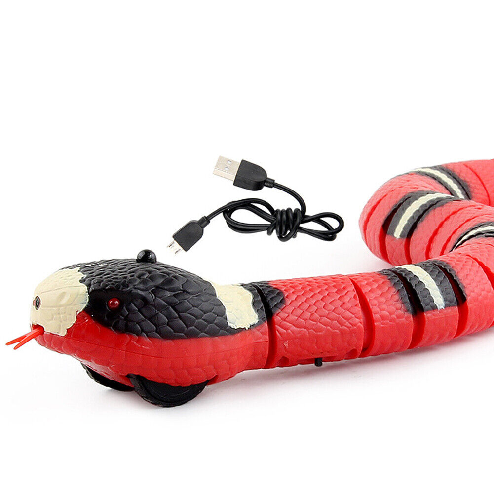 US 1-2 Pack USB Charging Smart Sensing Snake Electron Interactive Cat Dog Toys