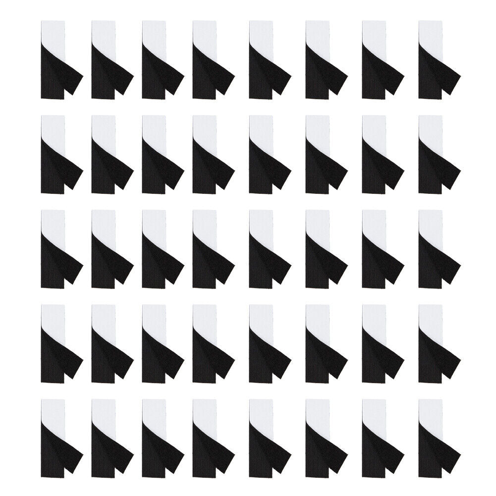 US 40-80 Pack Hook and Loop Strips with Adhesive, 1.2 x 4 Inches Black