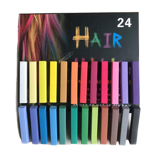 US 12-24 Color Set Temporary Hair Chalk Set Washable Color One-time Dye Kid Safe