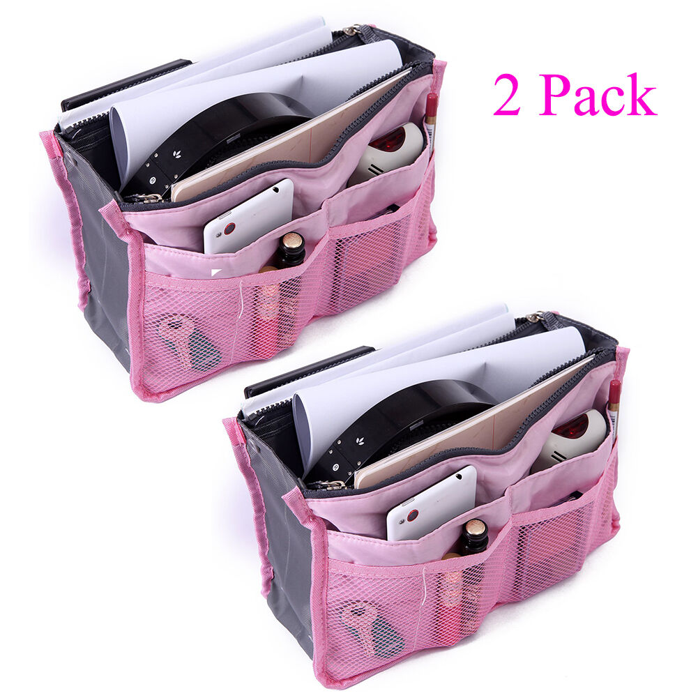 2 Pack Travel Insert Handbag Purse Large Liner Organizer Tidy Bags