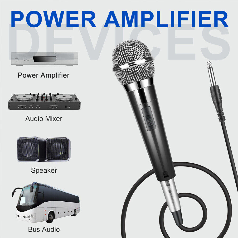 US 1~2 Pack 10Ft Wired Handheld Dynamic Microphone 1/4" Mic Party Speech Karaoke