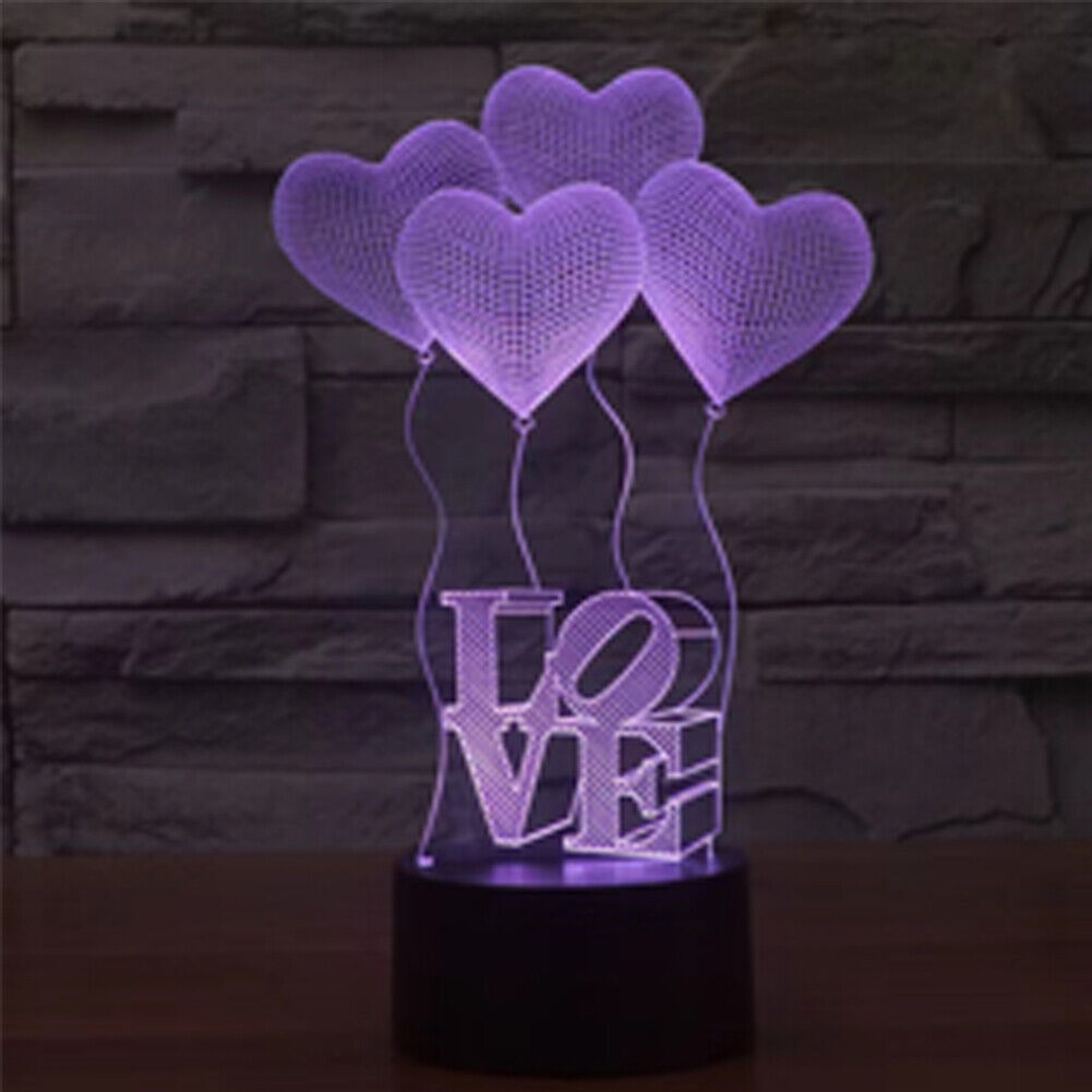 US 1-2 Pack LED Light Gift for Her Girlfriend Wife Woman Love Heart Birthday