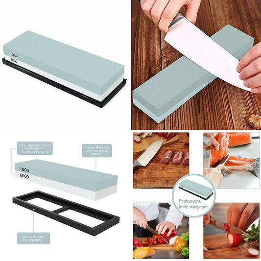 US Knife Sharpening Stone Set 400/1000/6000 3000/8000 Grit Polishing Sharpener