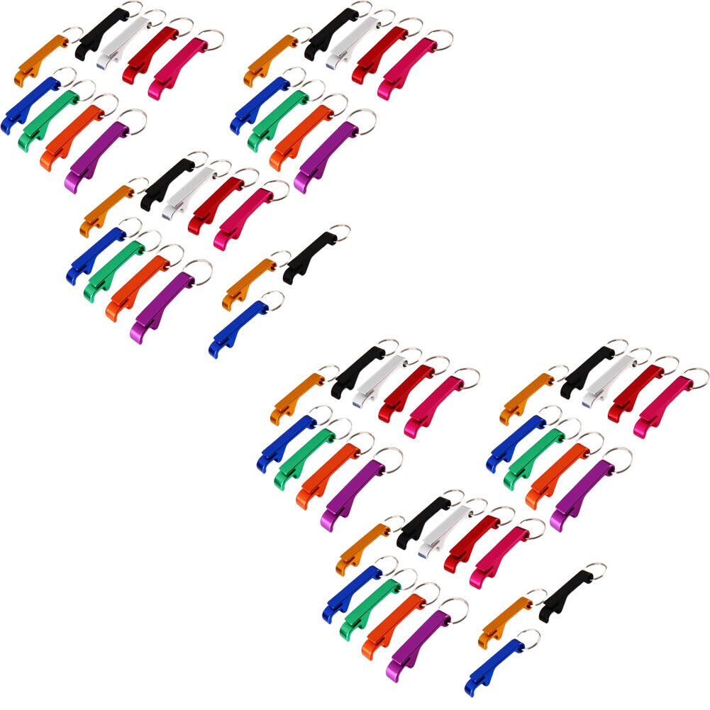 US 30-60 Pc Beer Bottle Opener Tools Key chain Metal Bar Claw Beverage Key Rings