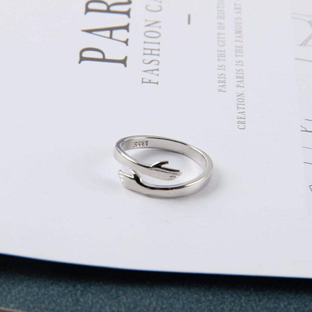 US 2-4 Pcs Give Me a Hug Ring Adjustable Couple Lover Valentine's Day Gift Girl